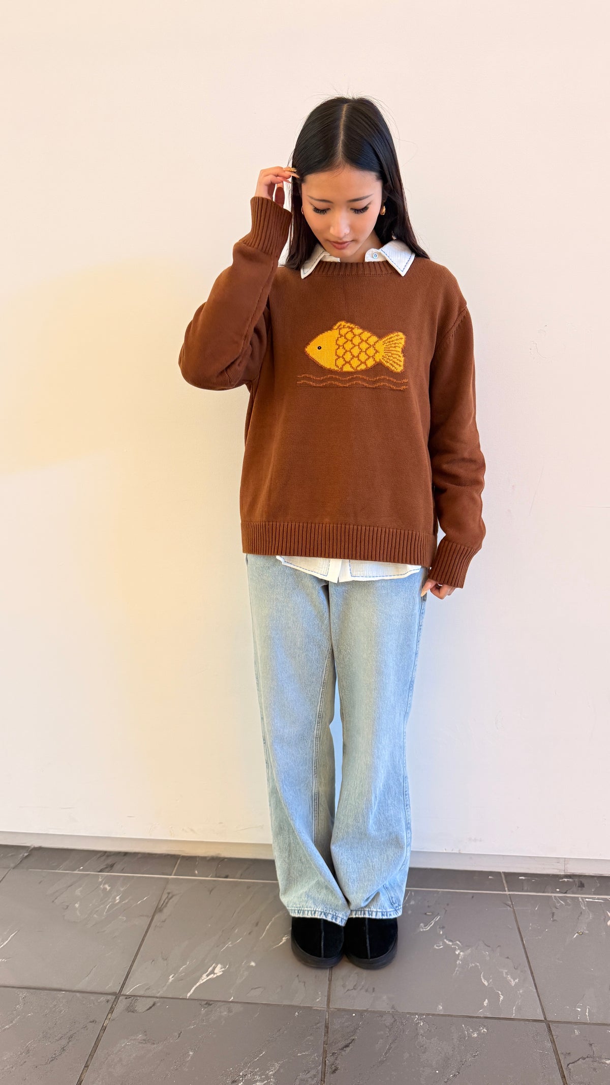Soft Cloud 100% Cotton Sweater in Taiyaki