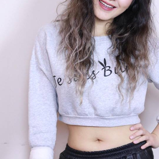 Je suis bunny crop sweatshirt