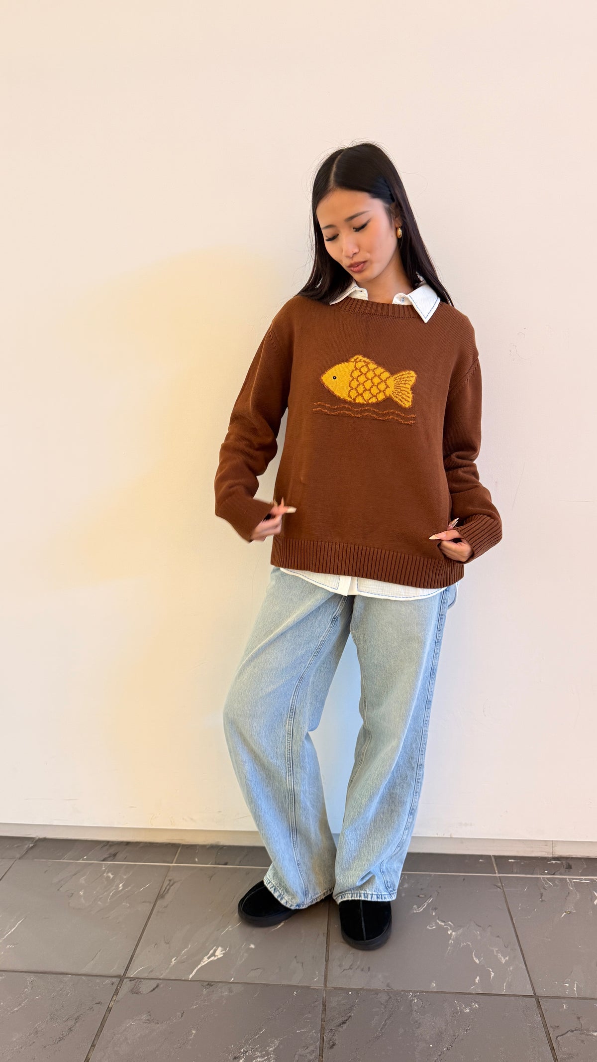 Soft Cloud 100% Cotton Sweater in Taiyaki