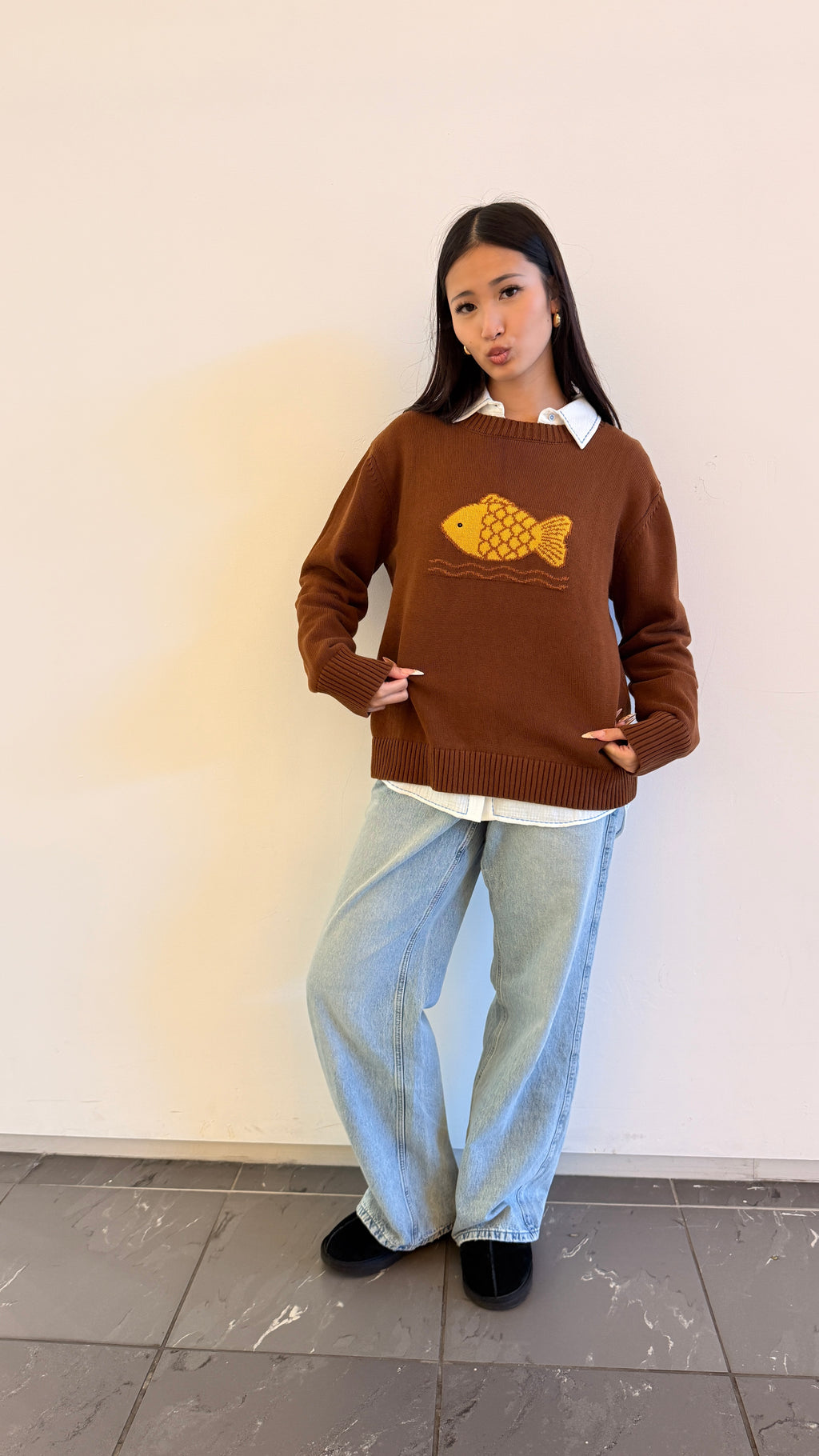 Soft Cloud 100% Cotton Sweater in Taiyaki