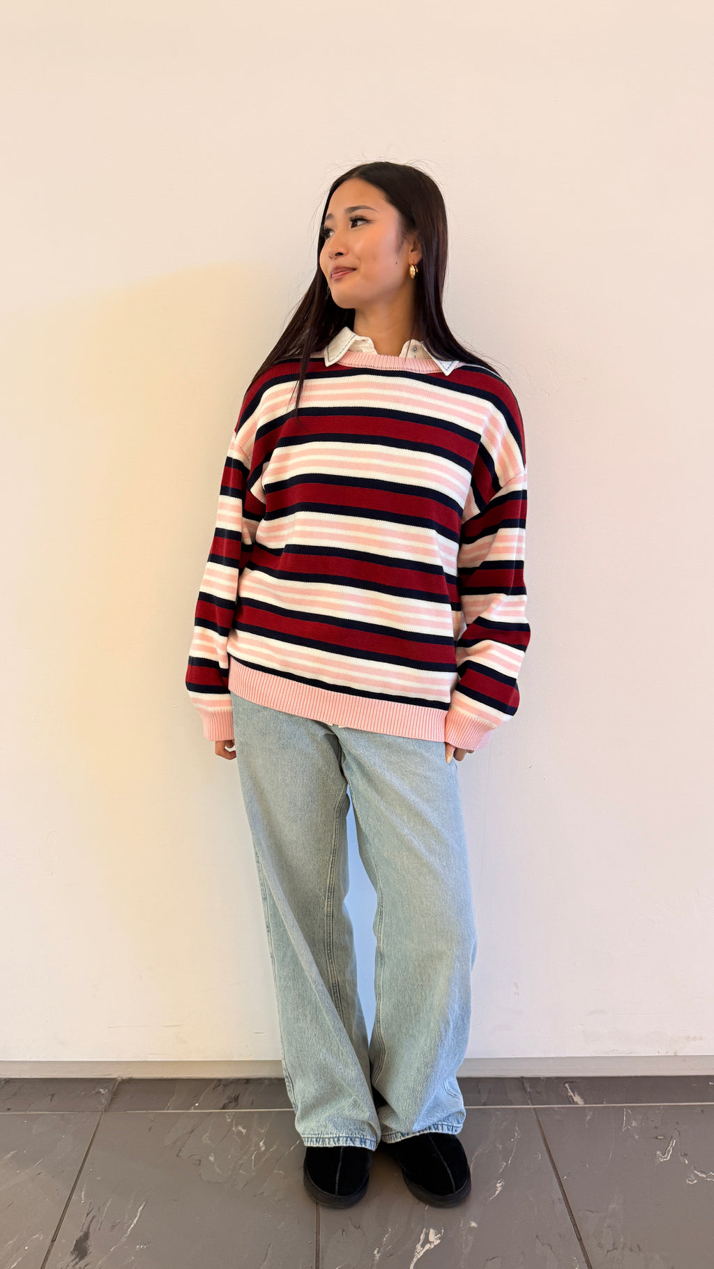 Soft Cloud 100% Cotton Strips Sweater
