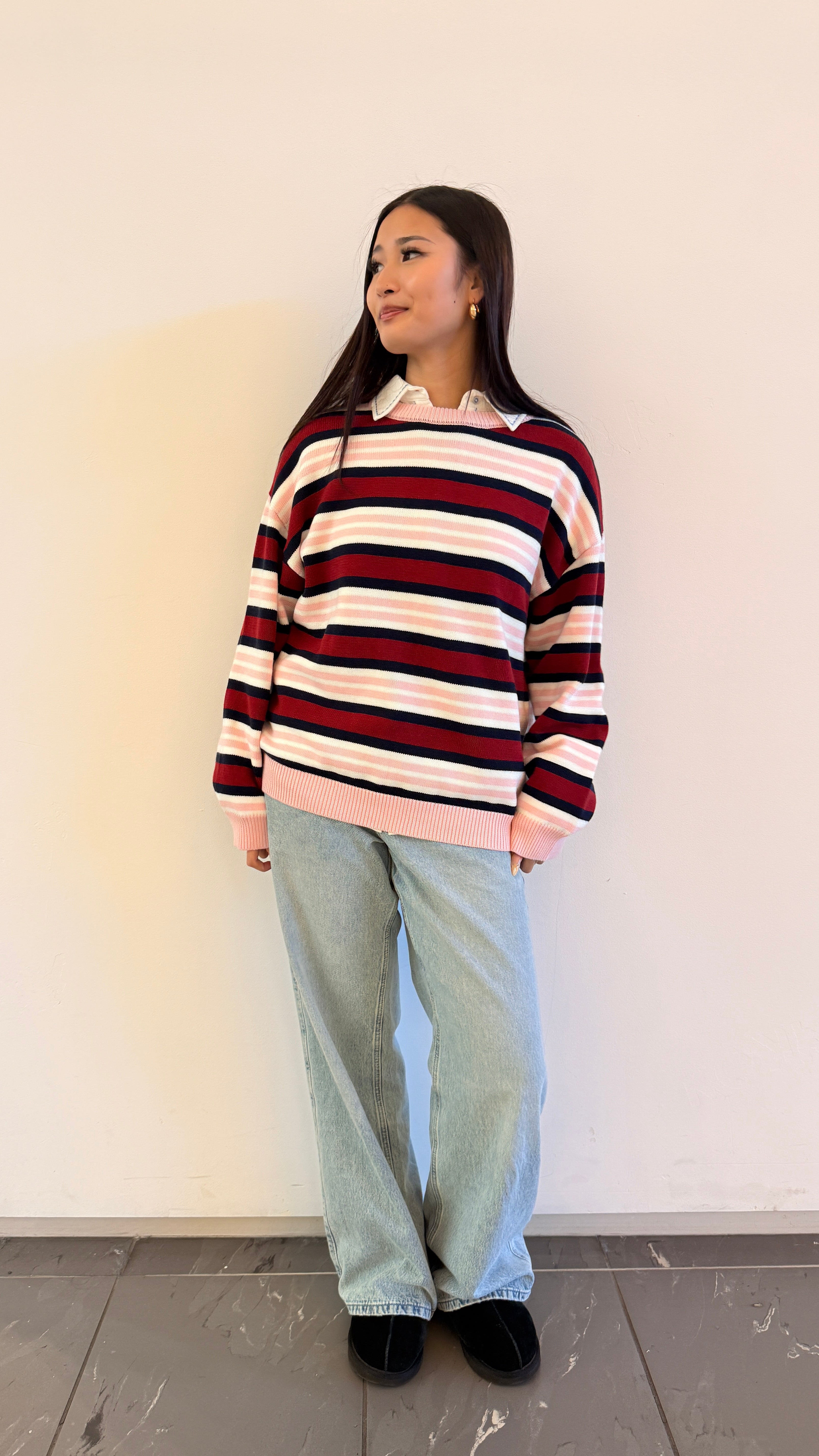 Soft Cloud 100% Cotton Strips Sweater