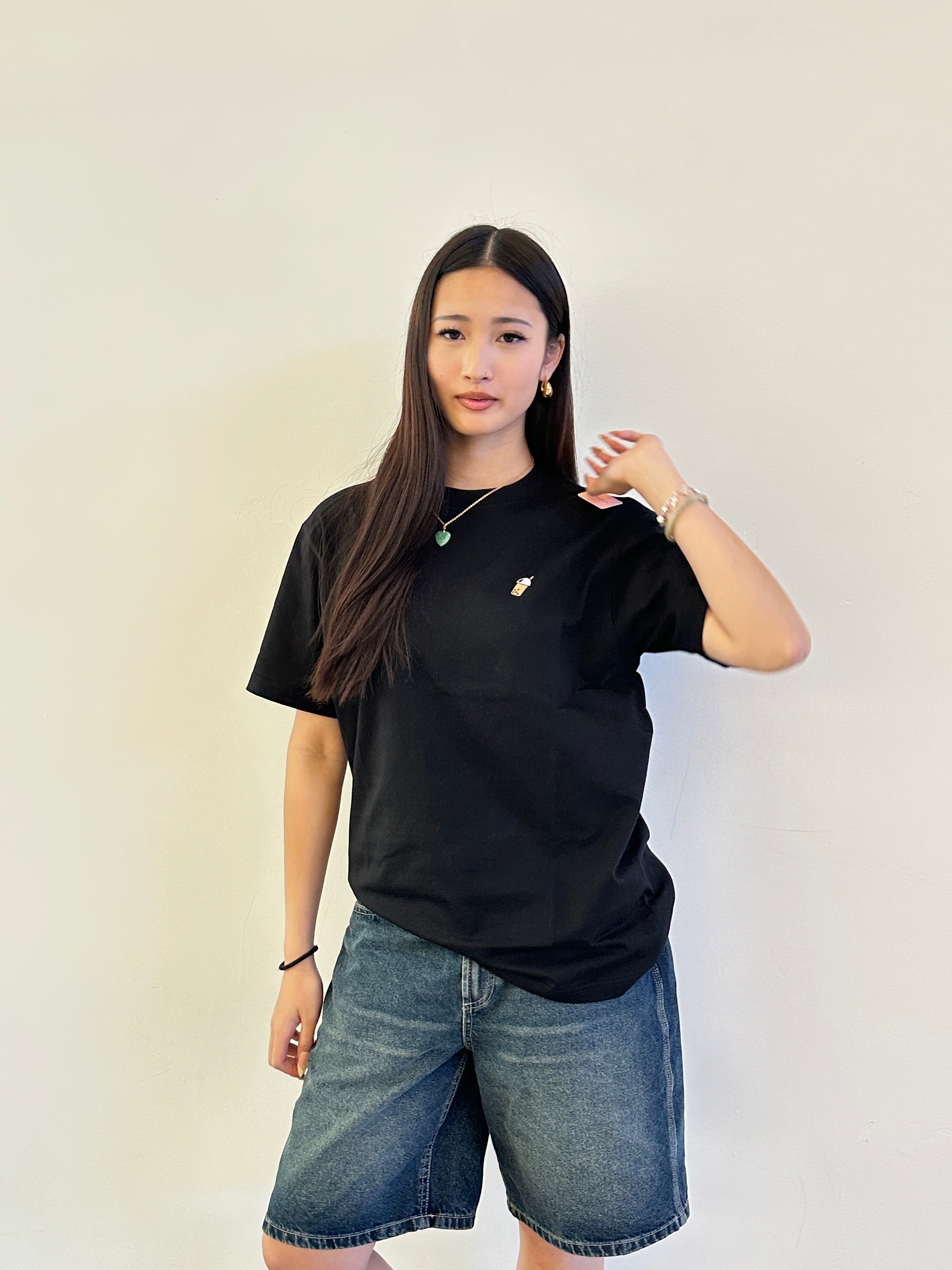 Bubble Tea Embroidered Unisex T-Shirt – 100% Cotton 珍珠奶茶刺繡中性T恤