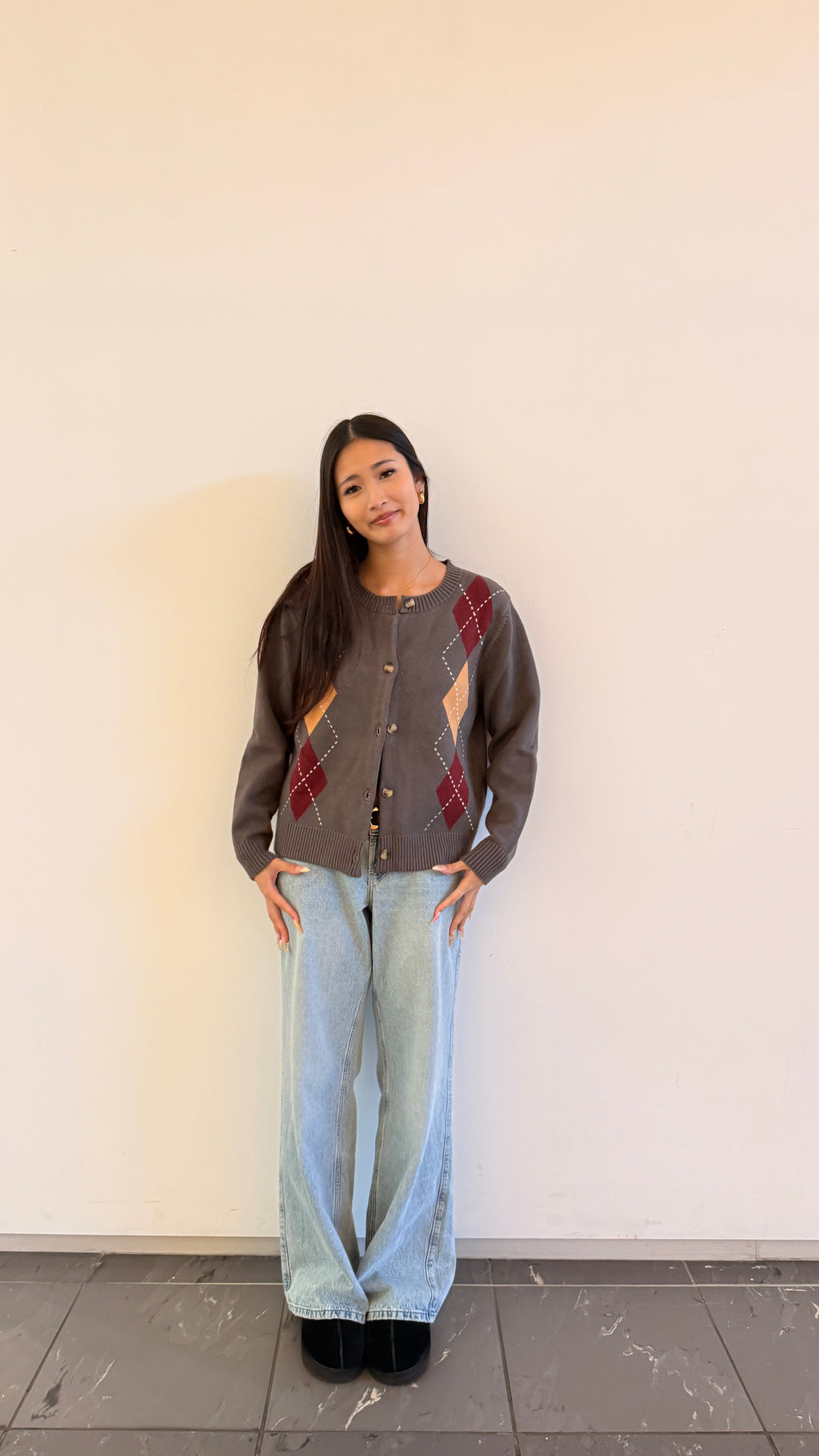 Soft Cloud 100% Cotton Waldorf Argyle Cardigan