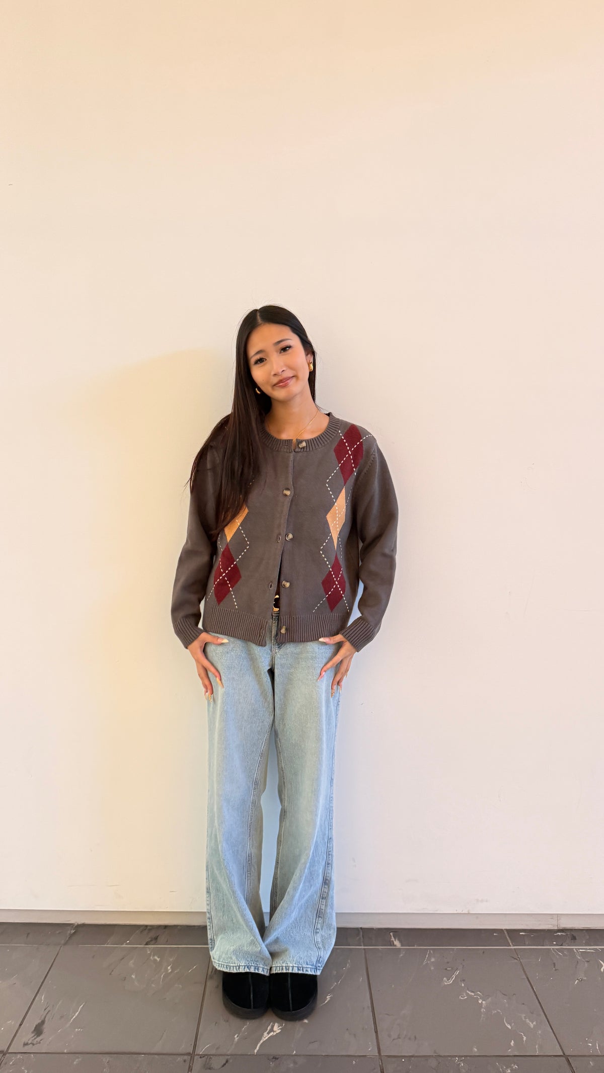 Soft Cloud 100% Cotton Waldorf Argyle Cardigan
