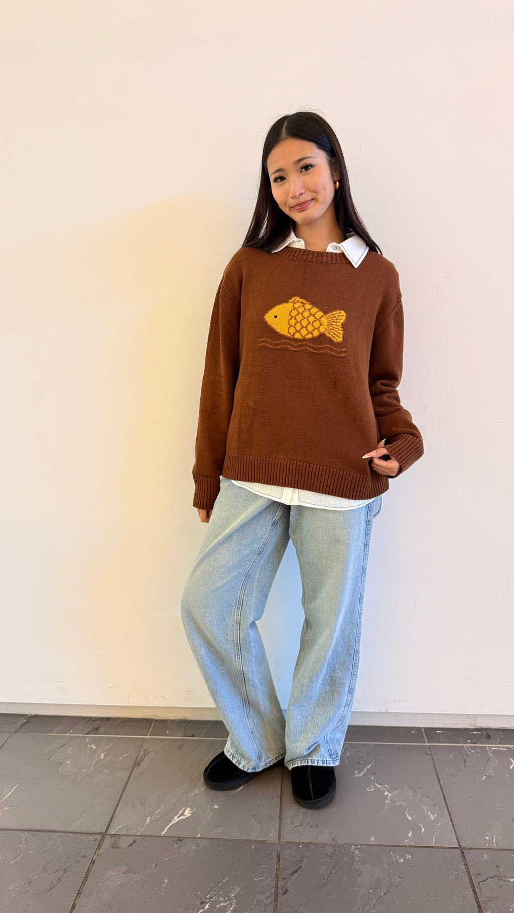 Soft Cloud 100% Cotton Sweater in Taiyaki