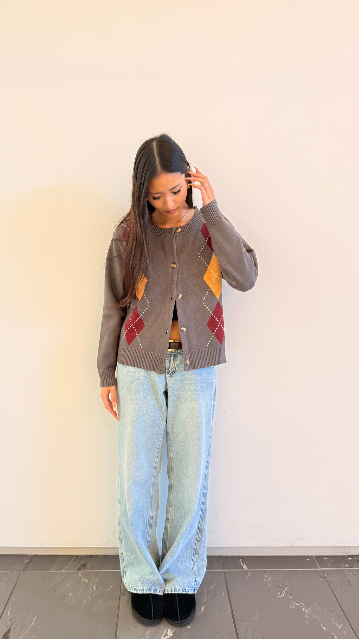 Soft Cloud 100% Cotton Waldorf Argyle Cardigan