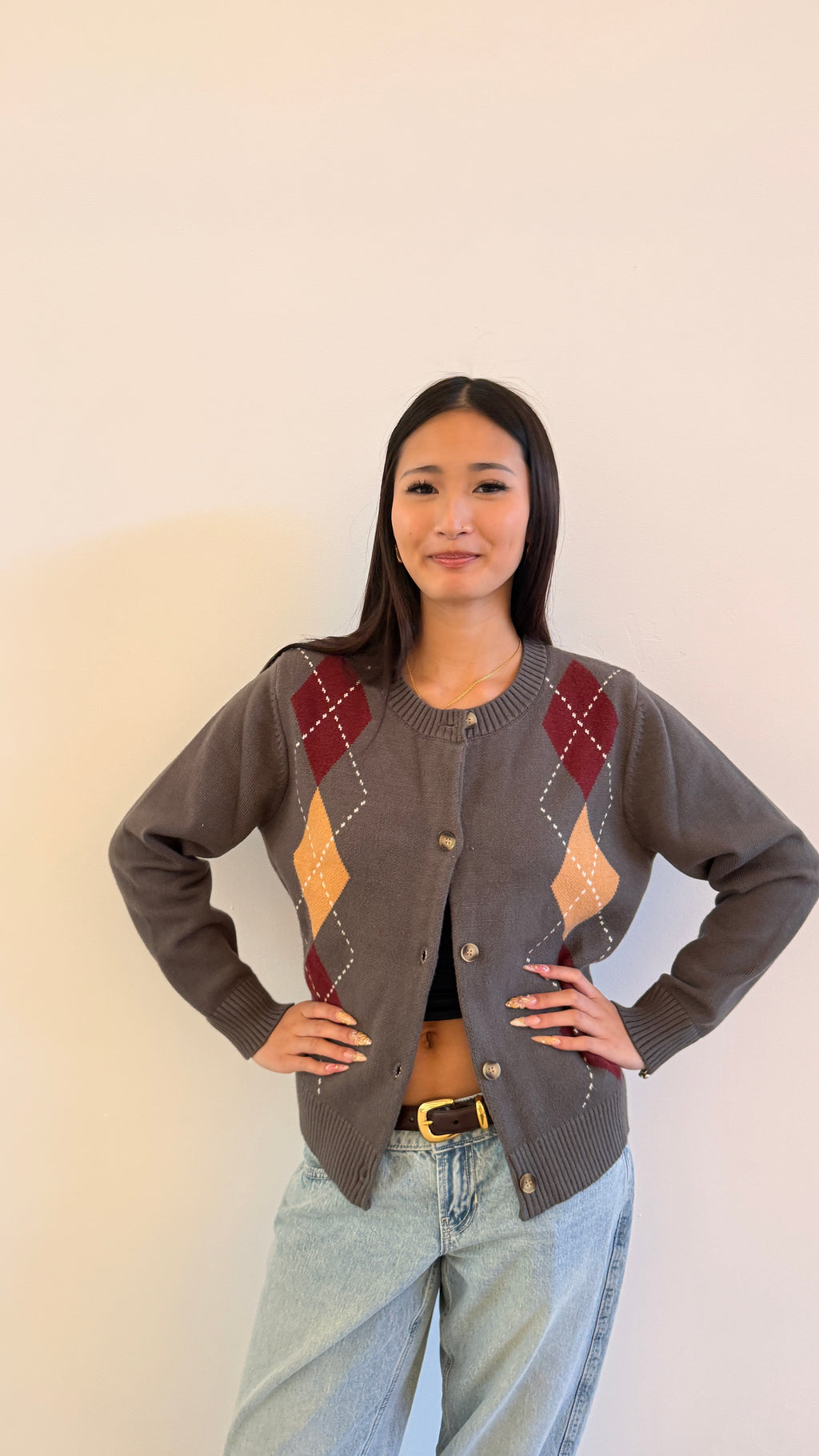 Soft Cloud 100% Cotton Waldorf Argyle Cardigan
