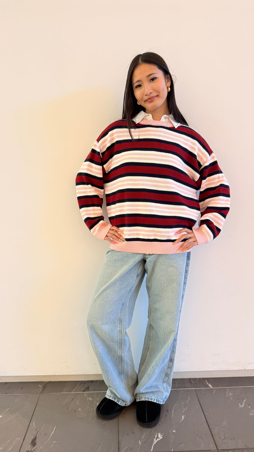 Soft Cloud 100% Cotton Strips Sweater