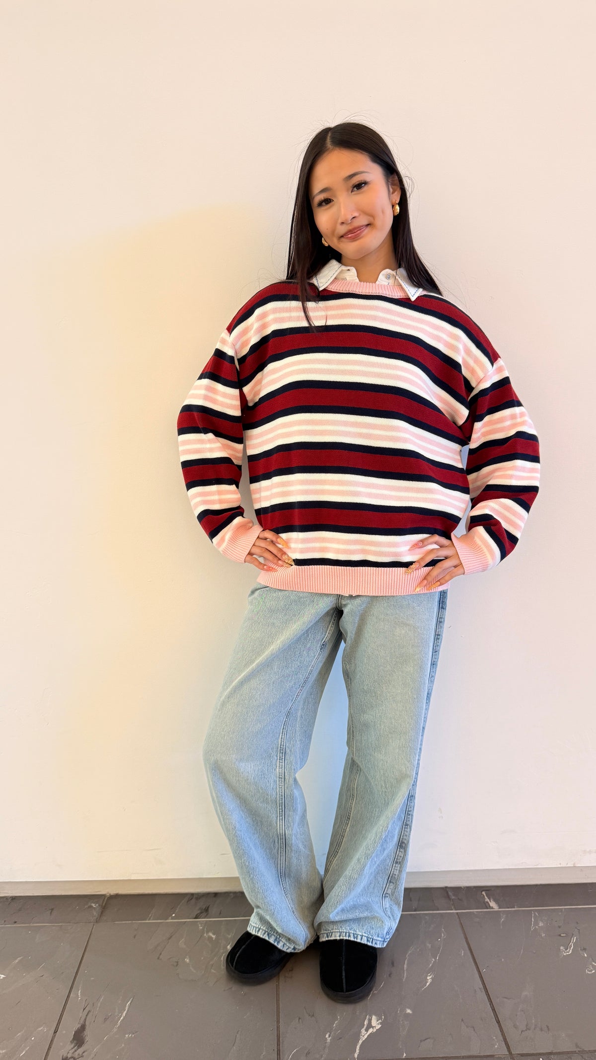 Soft Cloud 100% Cotton Strips Sweater