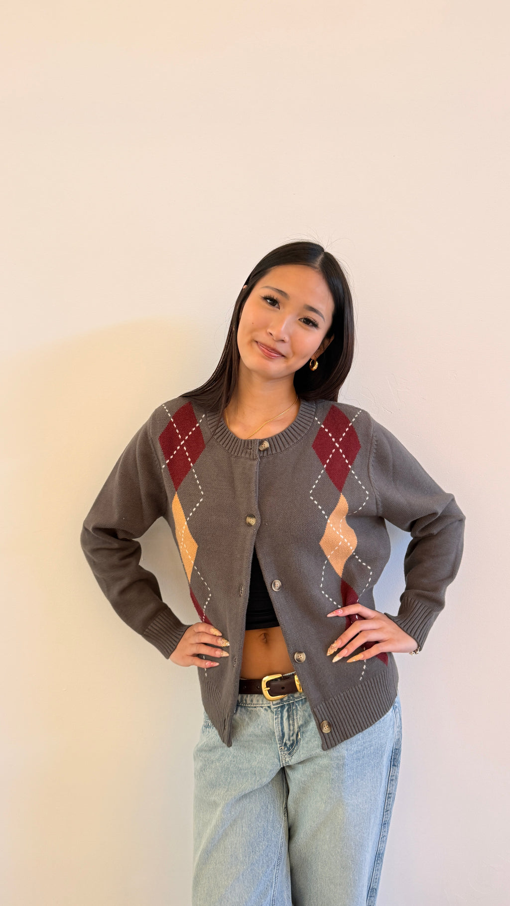 Soft Cloud 100% Cotton Waldorf Argyle Cardigan