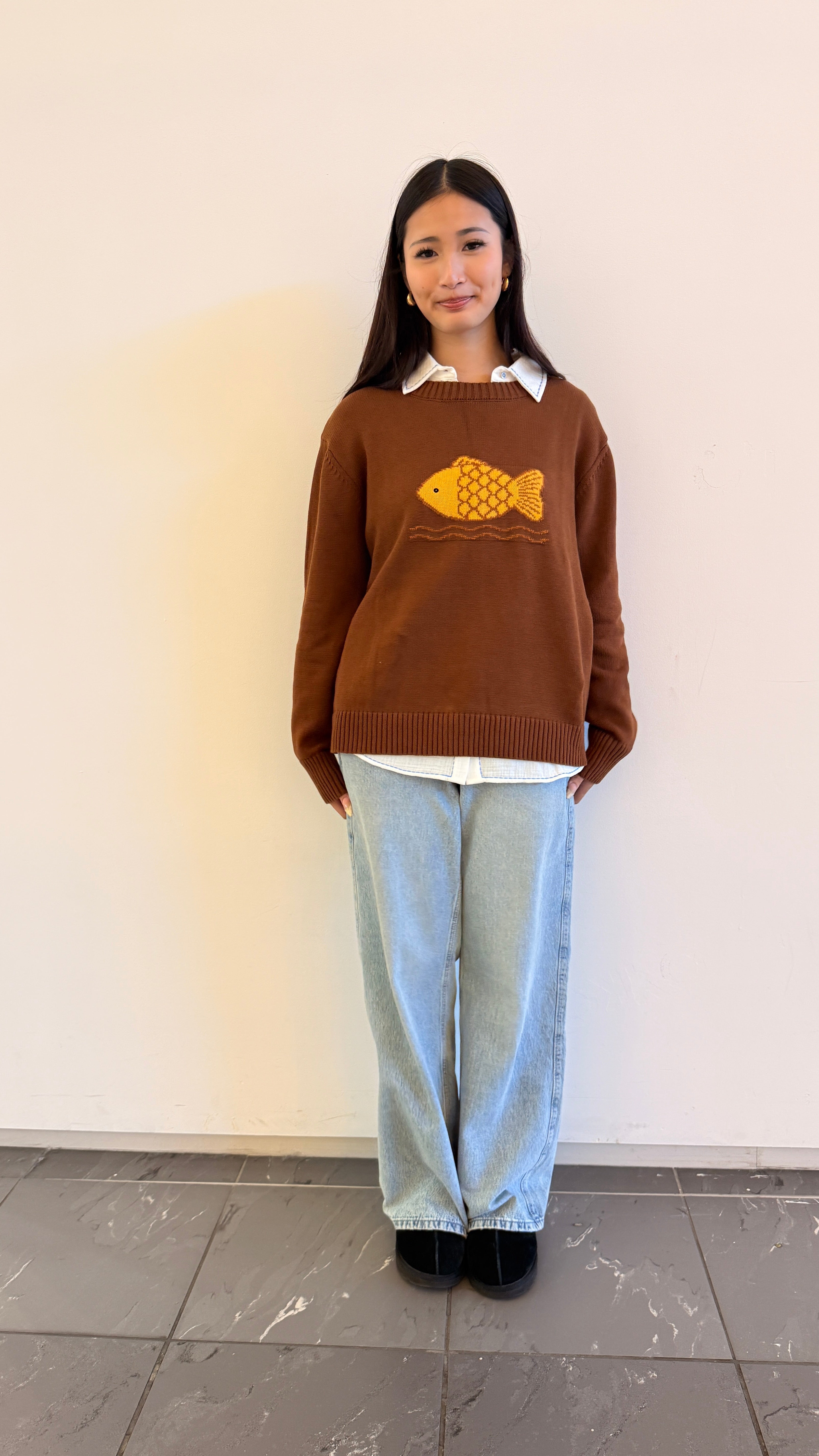 Soft Cloud 100% Cotton Sweater in Taiyaki