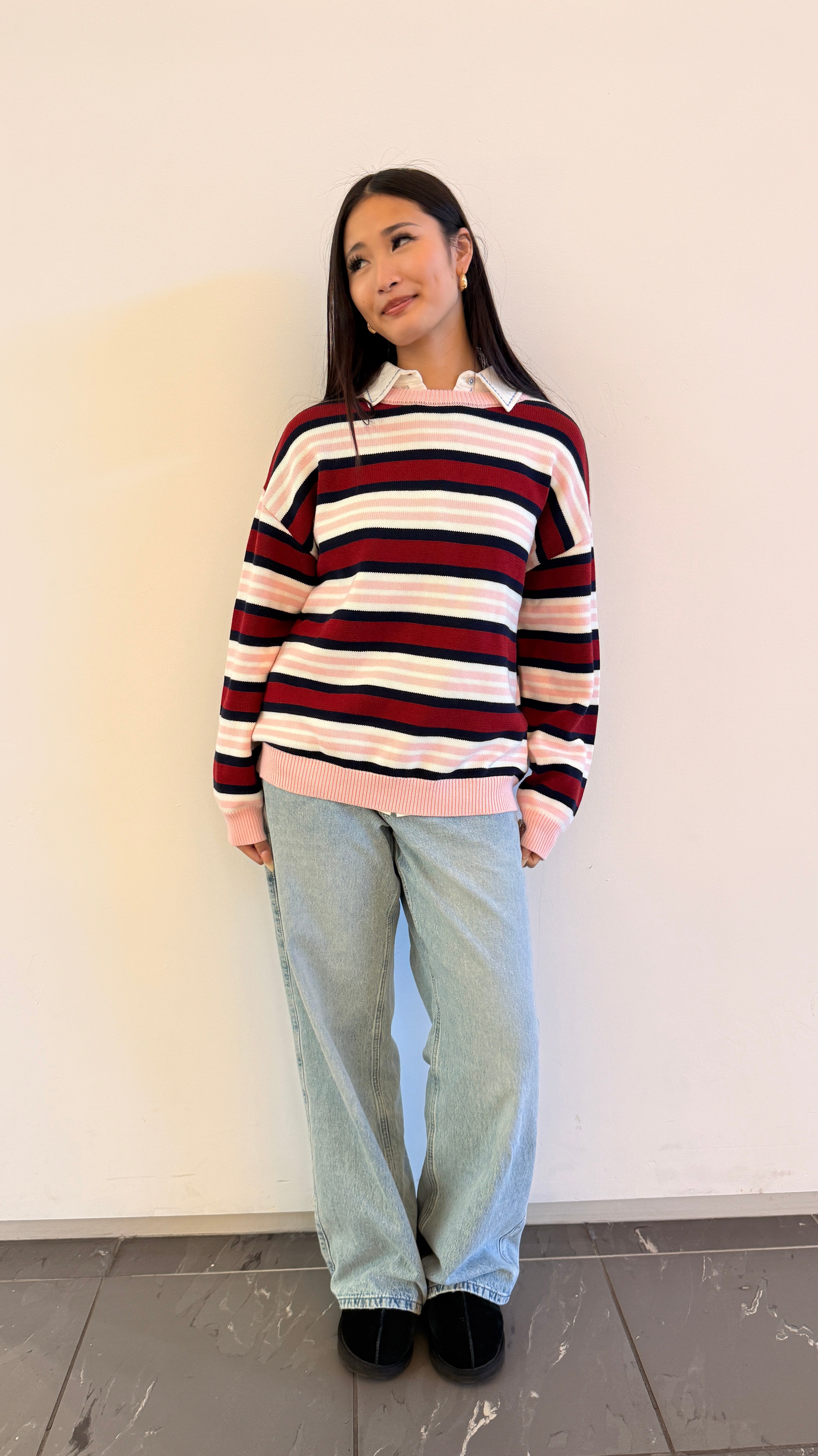 Soft Cloud 100% Cotton Strips Sweater