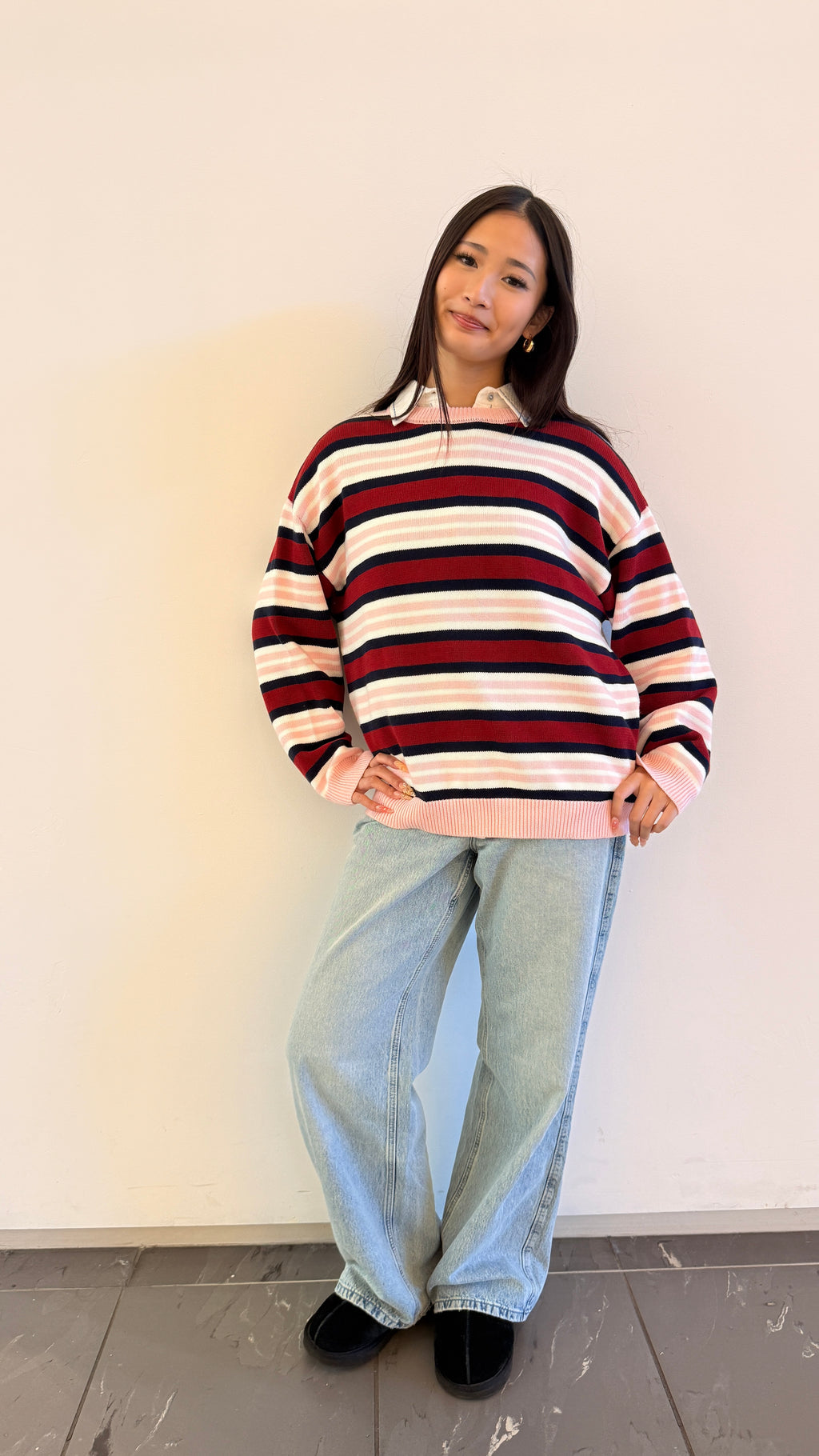 Soft Cloud 100% Cotton Strips Sweater