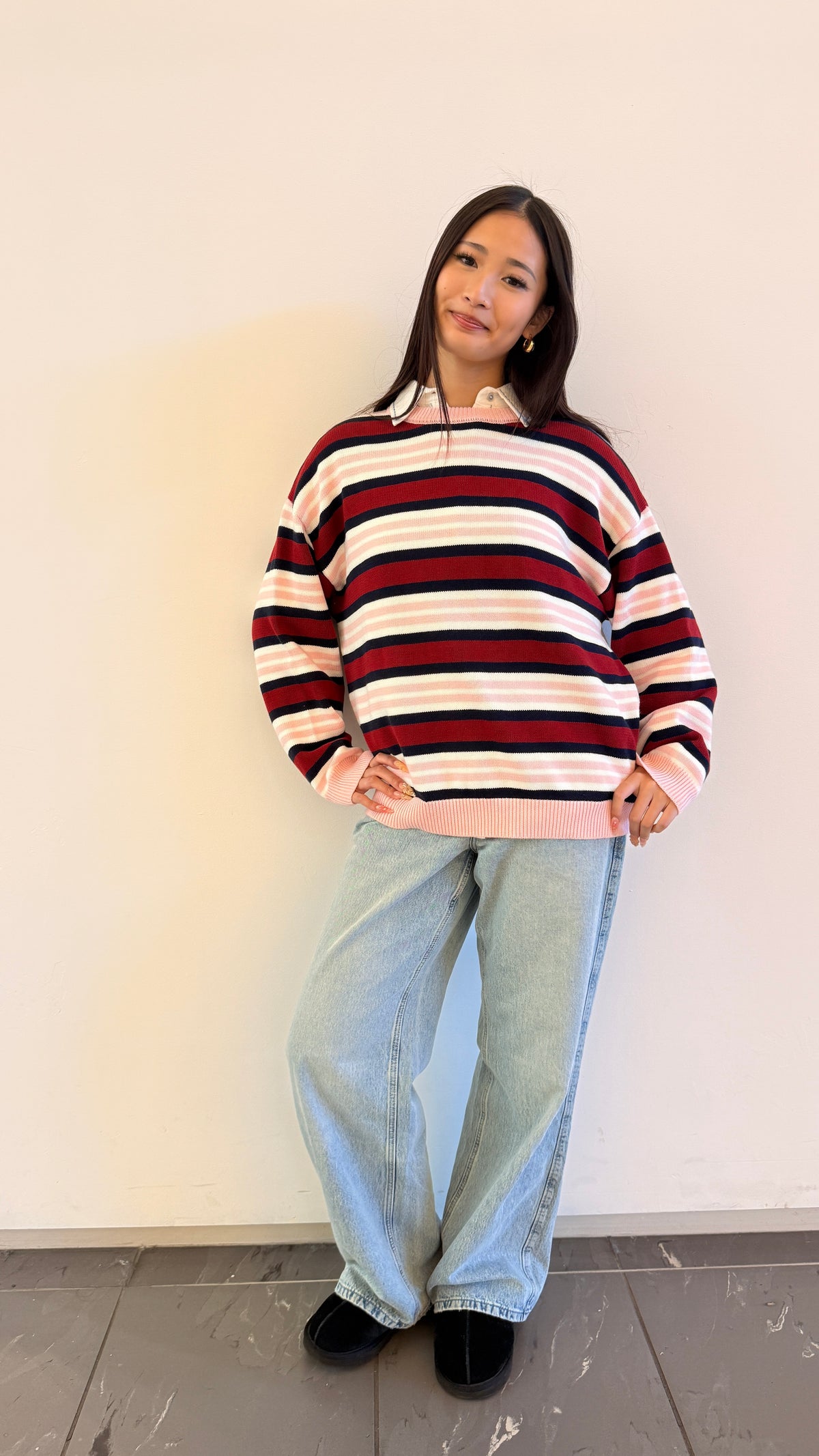 Soft Cloud 100% Cotton Strips Sweater