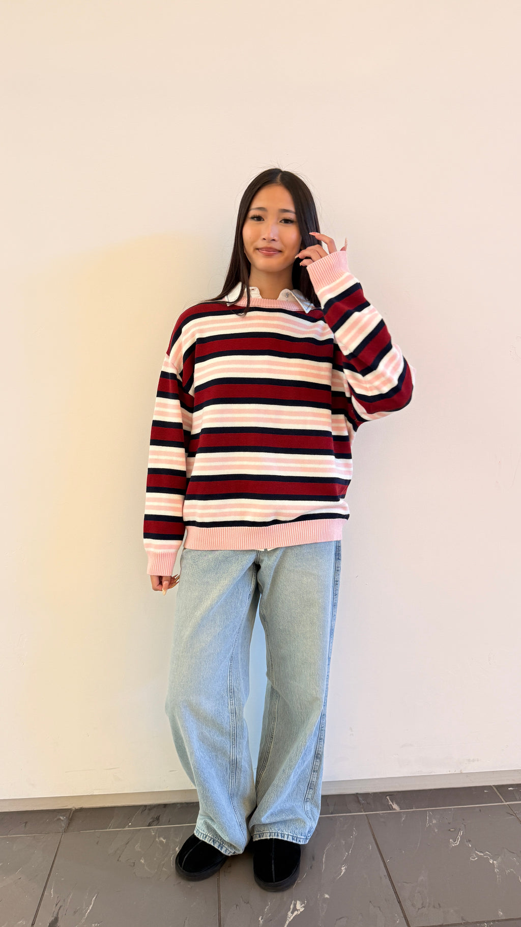 Soft Cloud 100% Cotton Strips Sweater