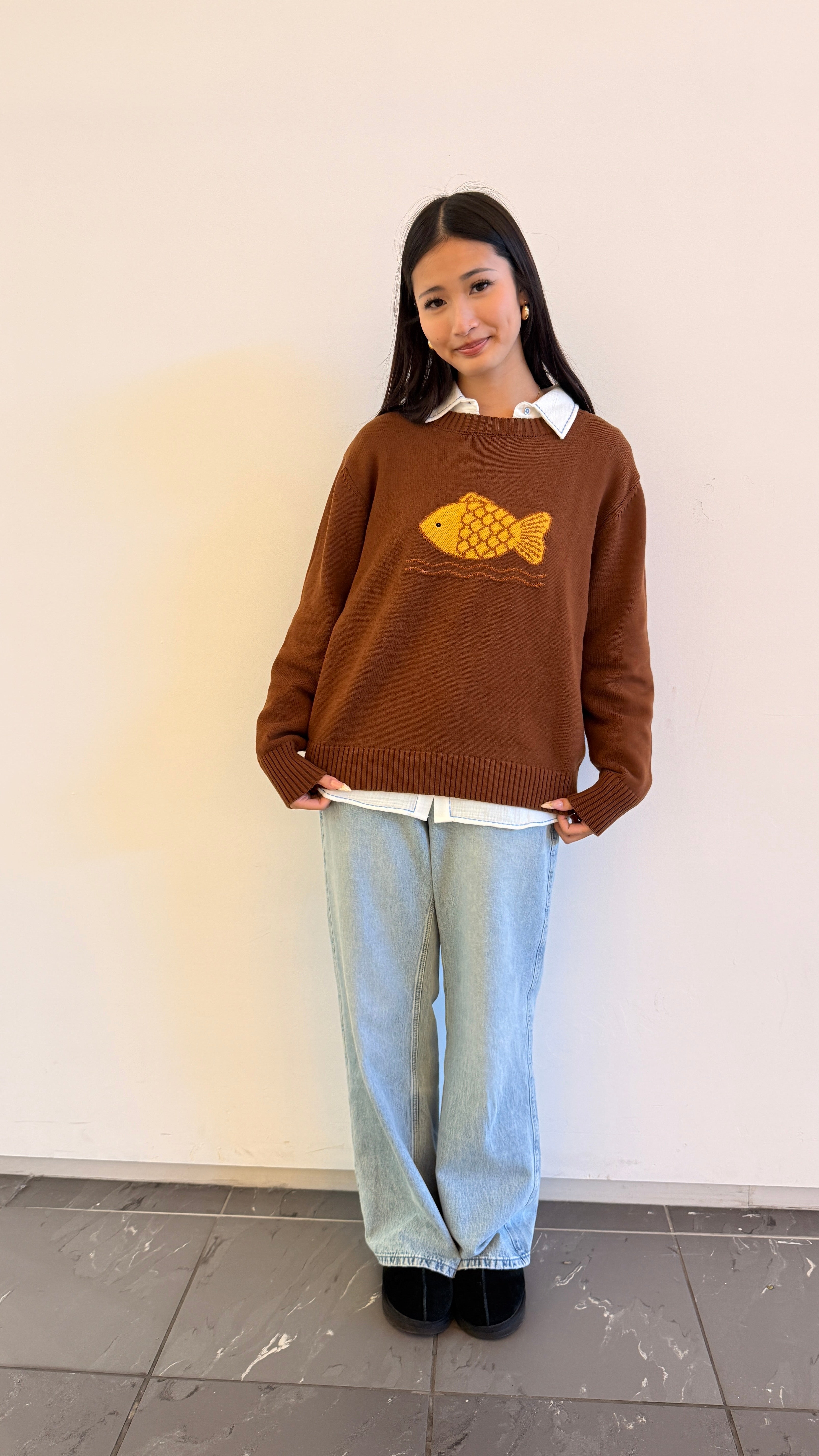 Soft Cloud 100% Cotton Sweater in Taiyaki