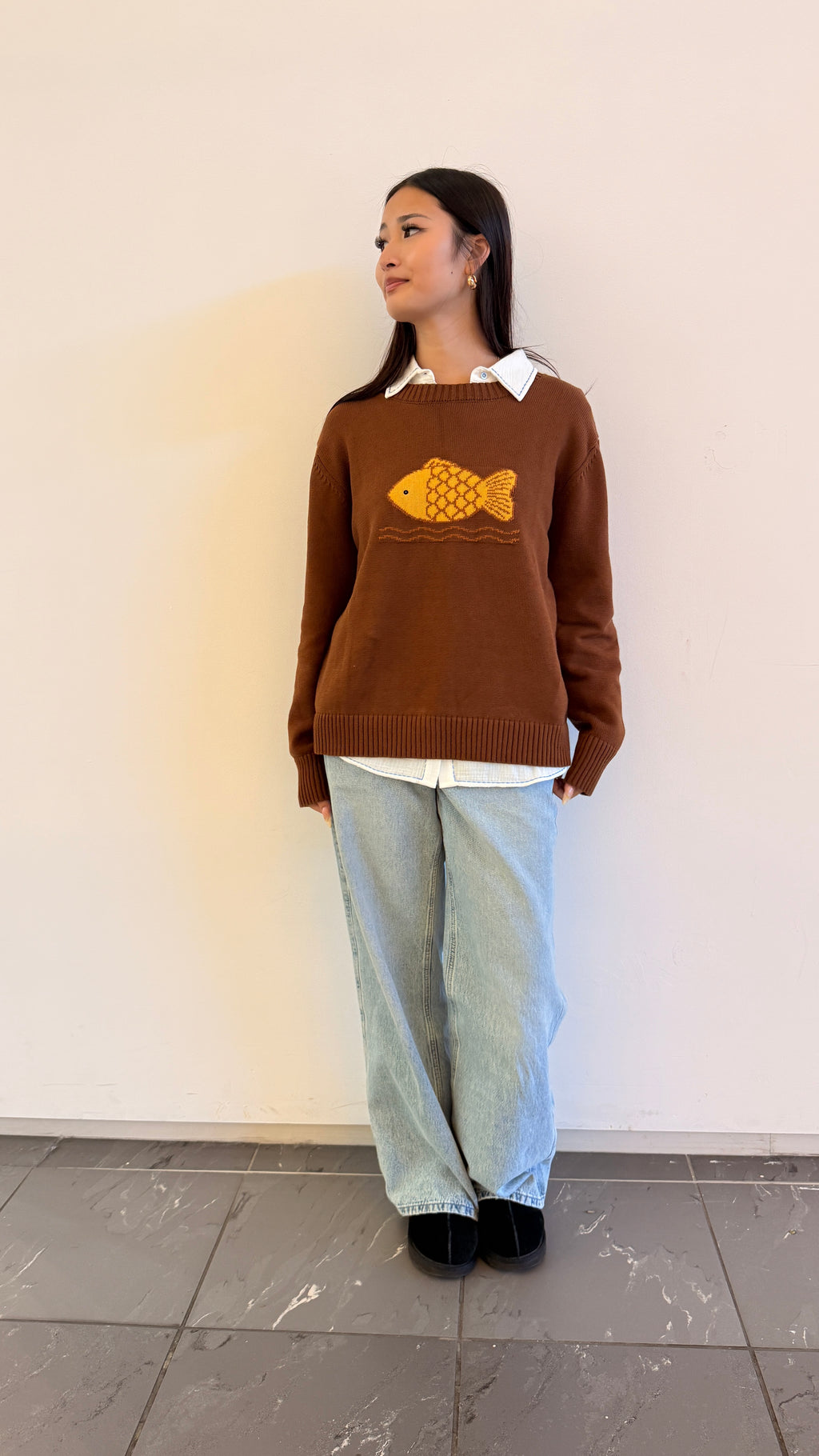 Soft Cloud 100% Cotton Sweater in Taiyaki