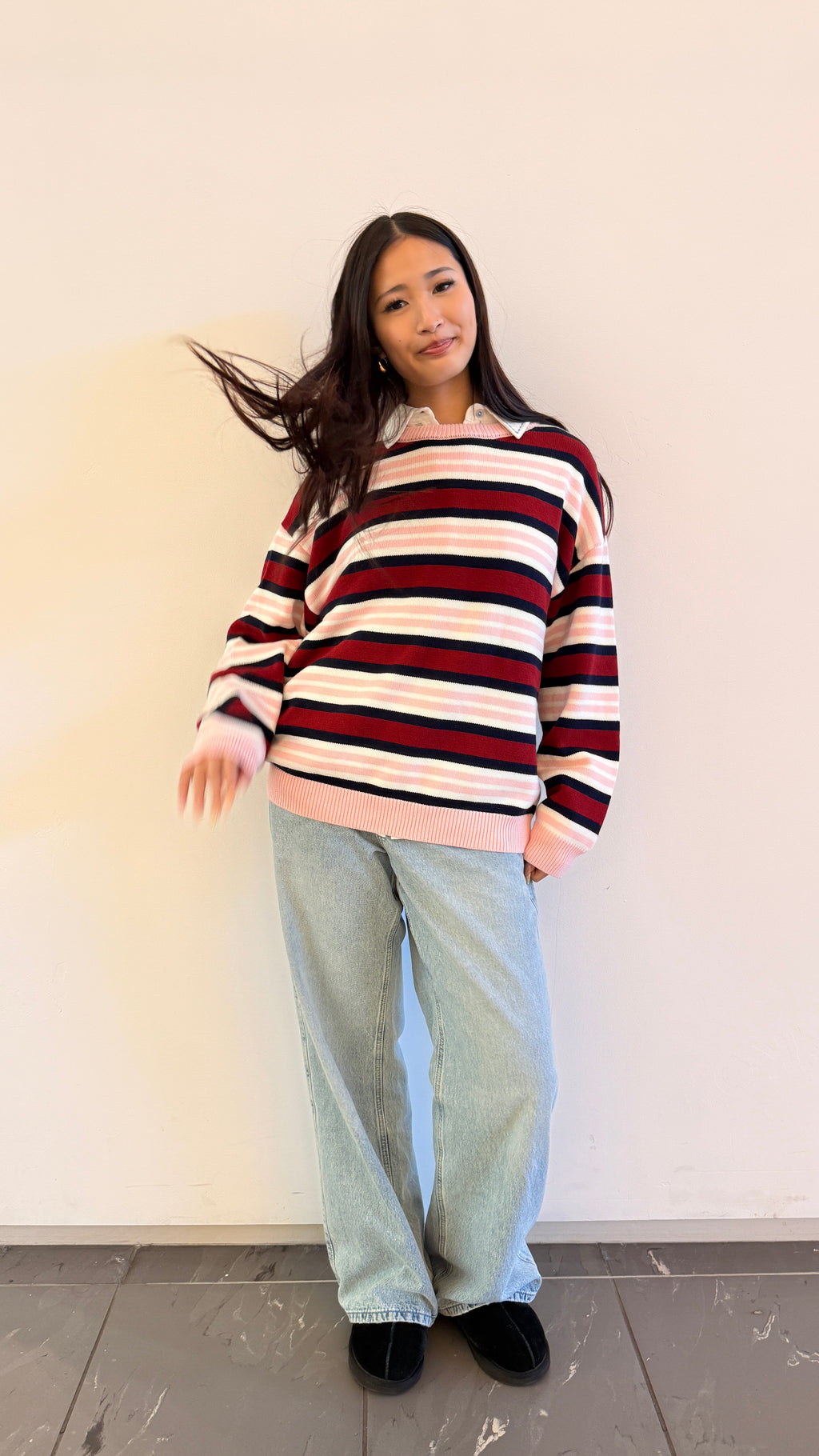 Soft Cloud 100% Cotton Strips Sweater