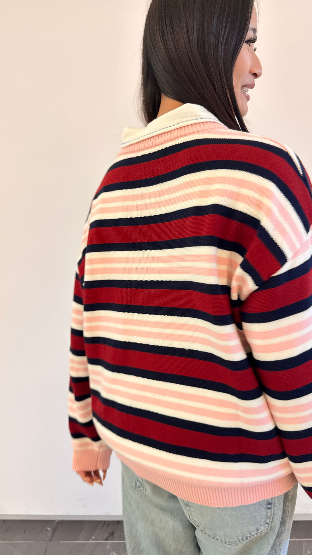 Soft Cloud 100% Cotton Strips Sweater