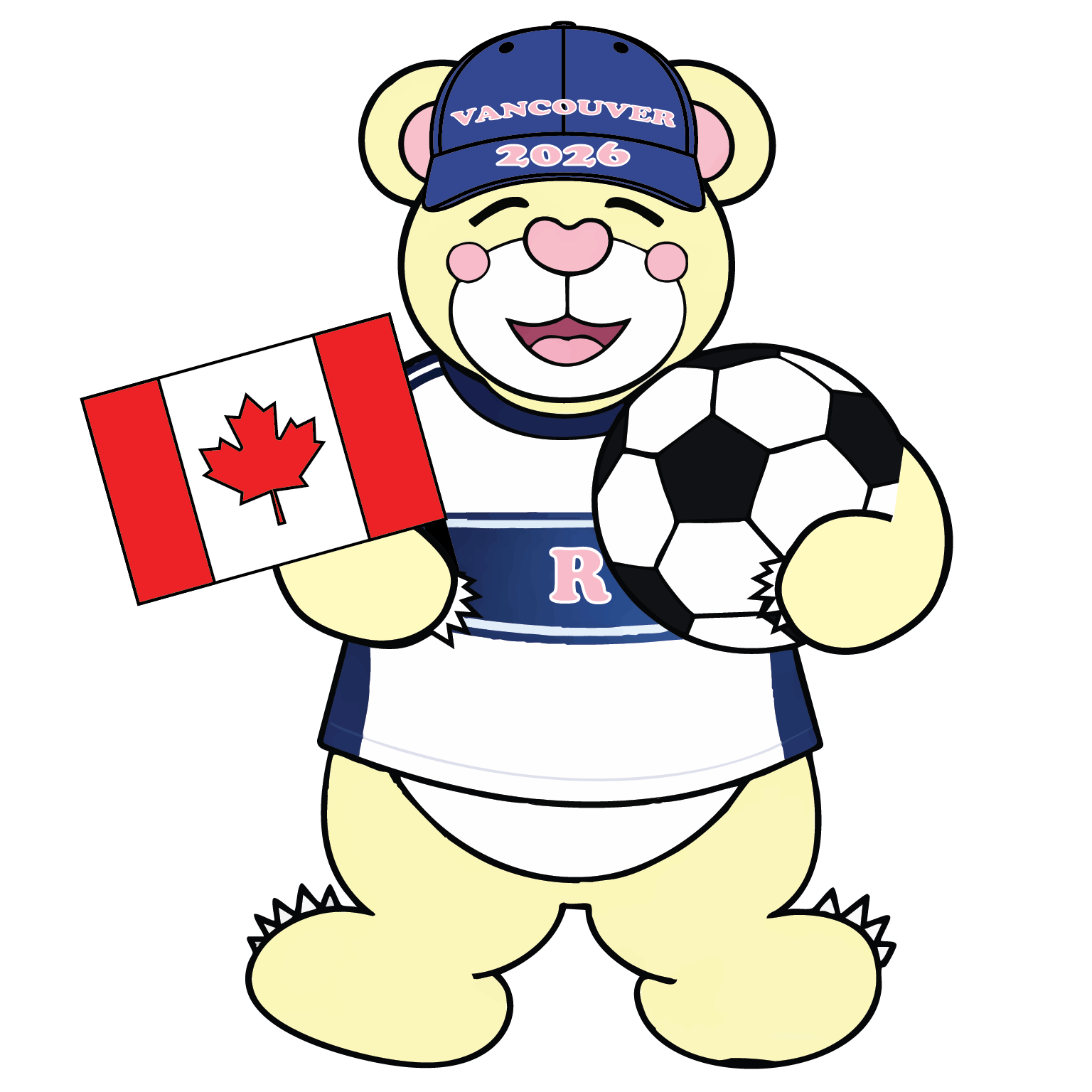 Vancouver 2026 Soccer Bear Oversized T-Shirt (Unisex, 100% Cotton)