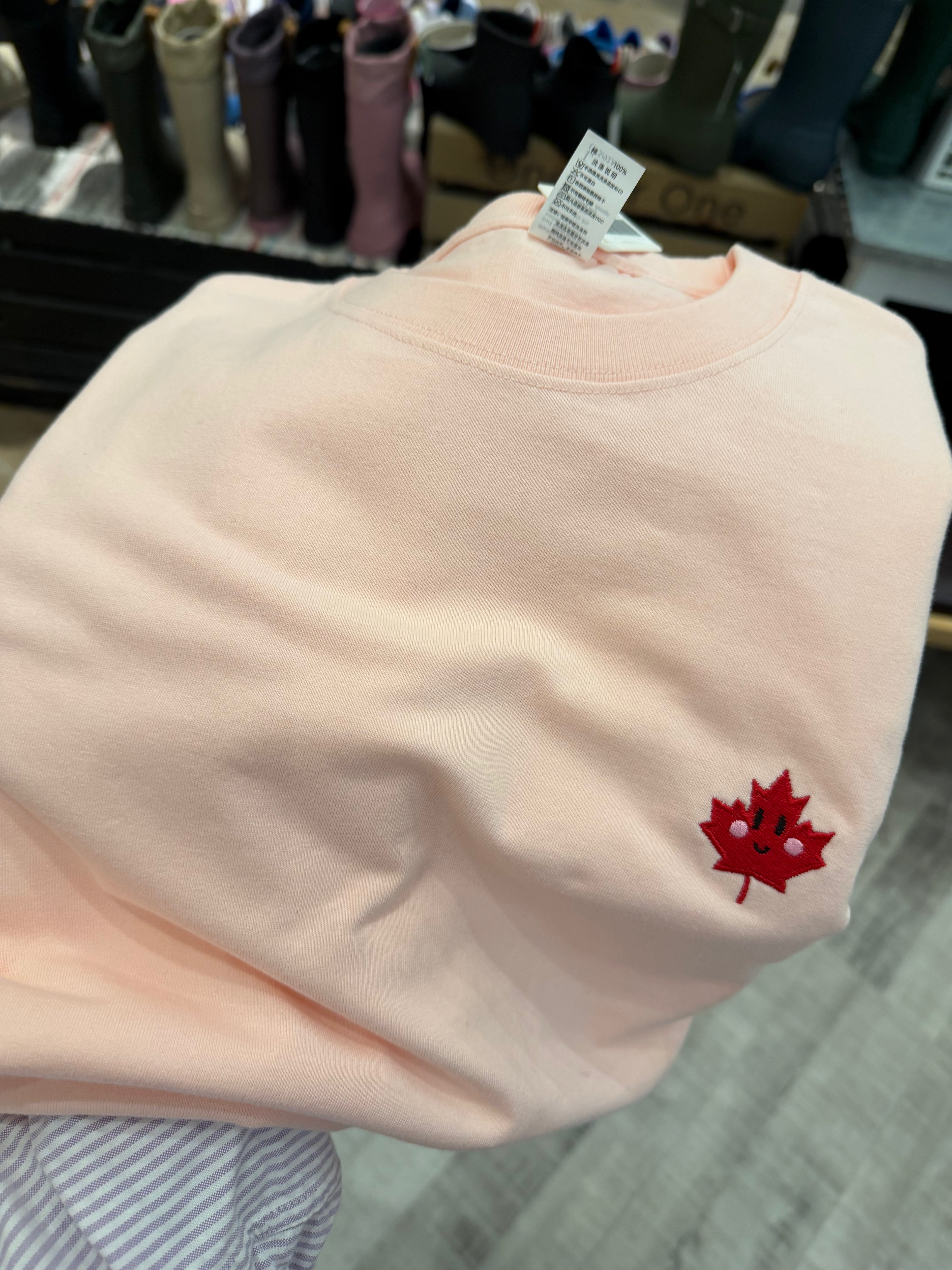 Bubble Tea Embroidered Oversized Long Sleeve T-Shirt – 100% Cotton 珍珠奶茶刺繡寬鬆長袖T恤