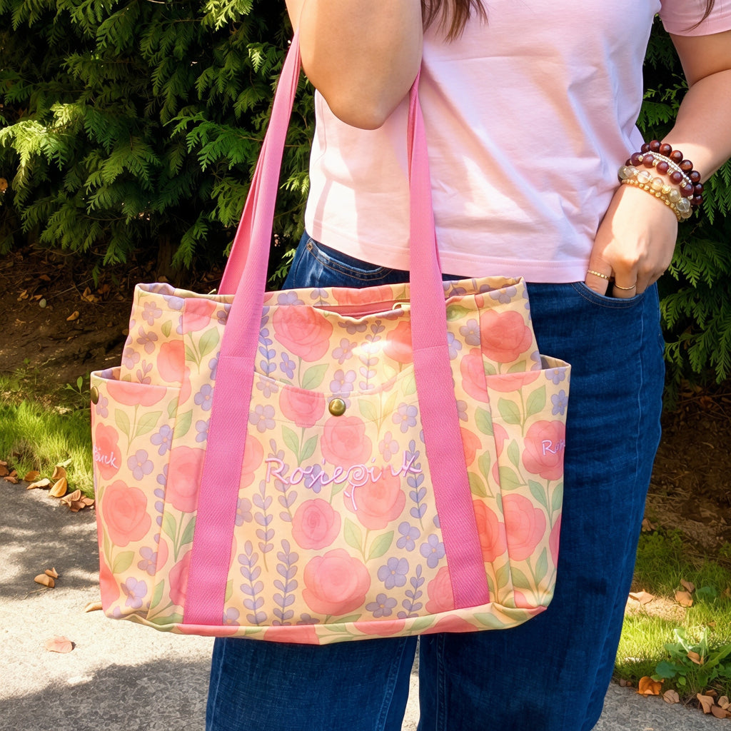 Rosiepink Floral Everyday Tote Bag
