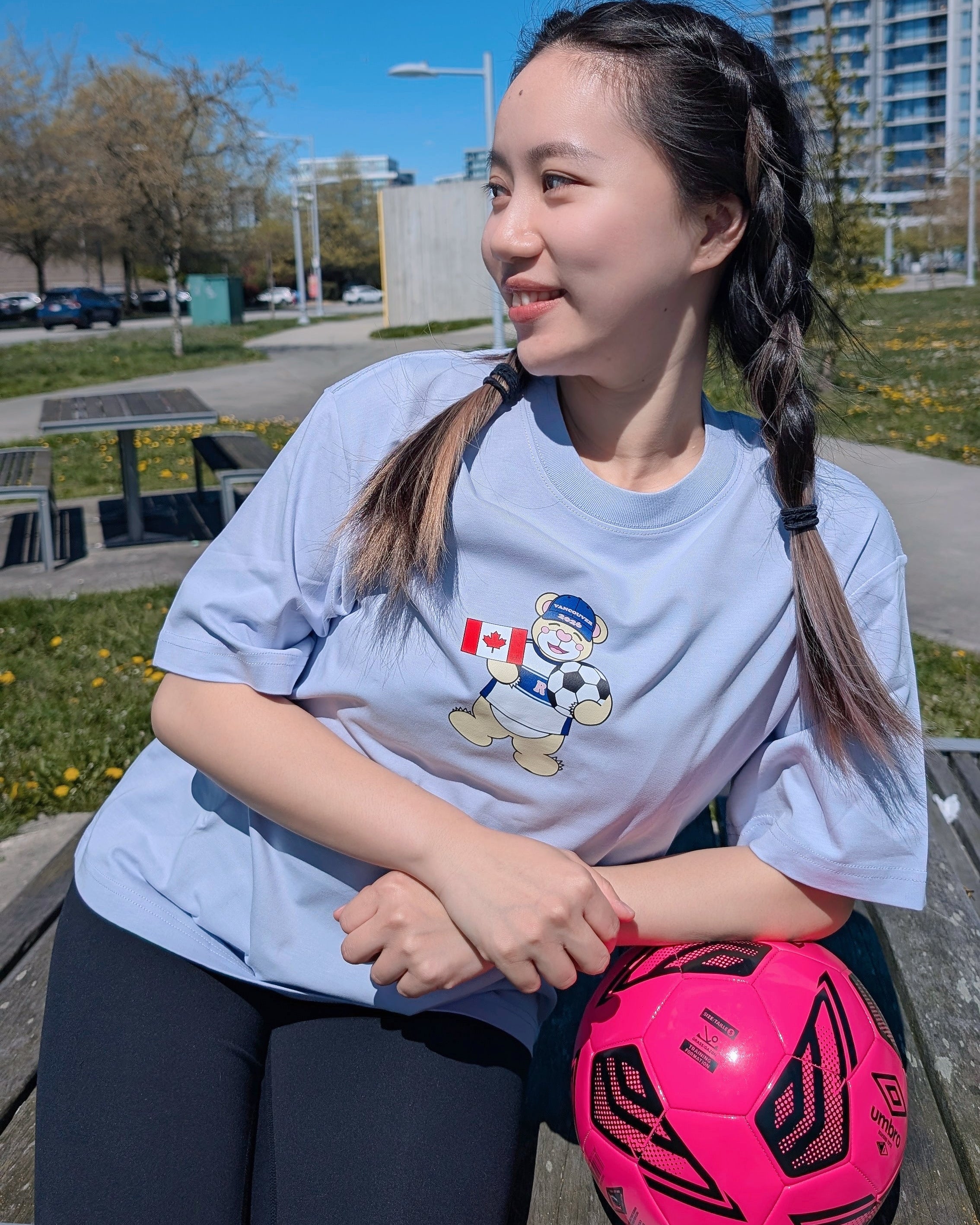 Vancouver 2026 Soccer Bear Oversized T-Shirt (Unisex, 100% Cotton)