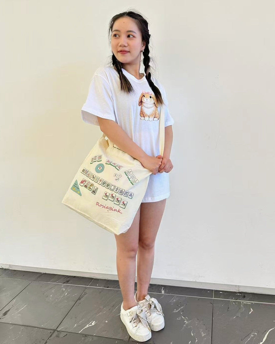 Mahjong Cotton Canvas Tote