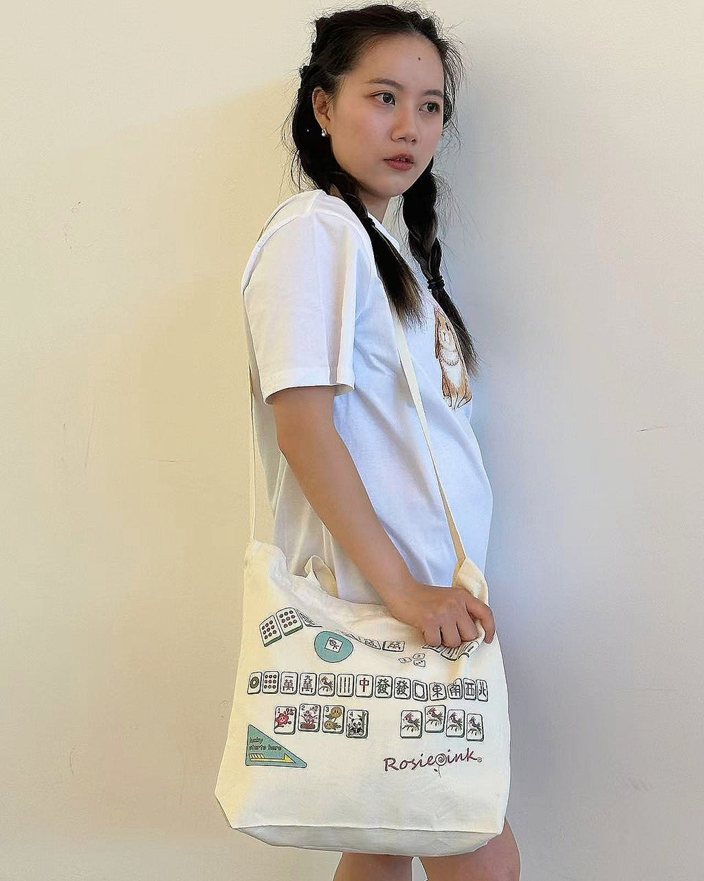 Mahjong Cotton Canvas Tote