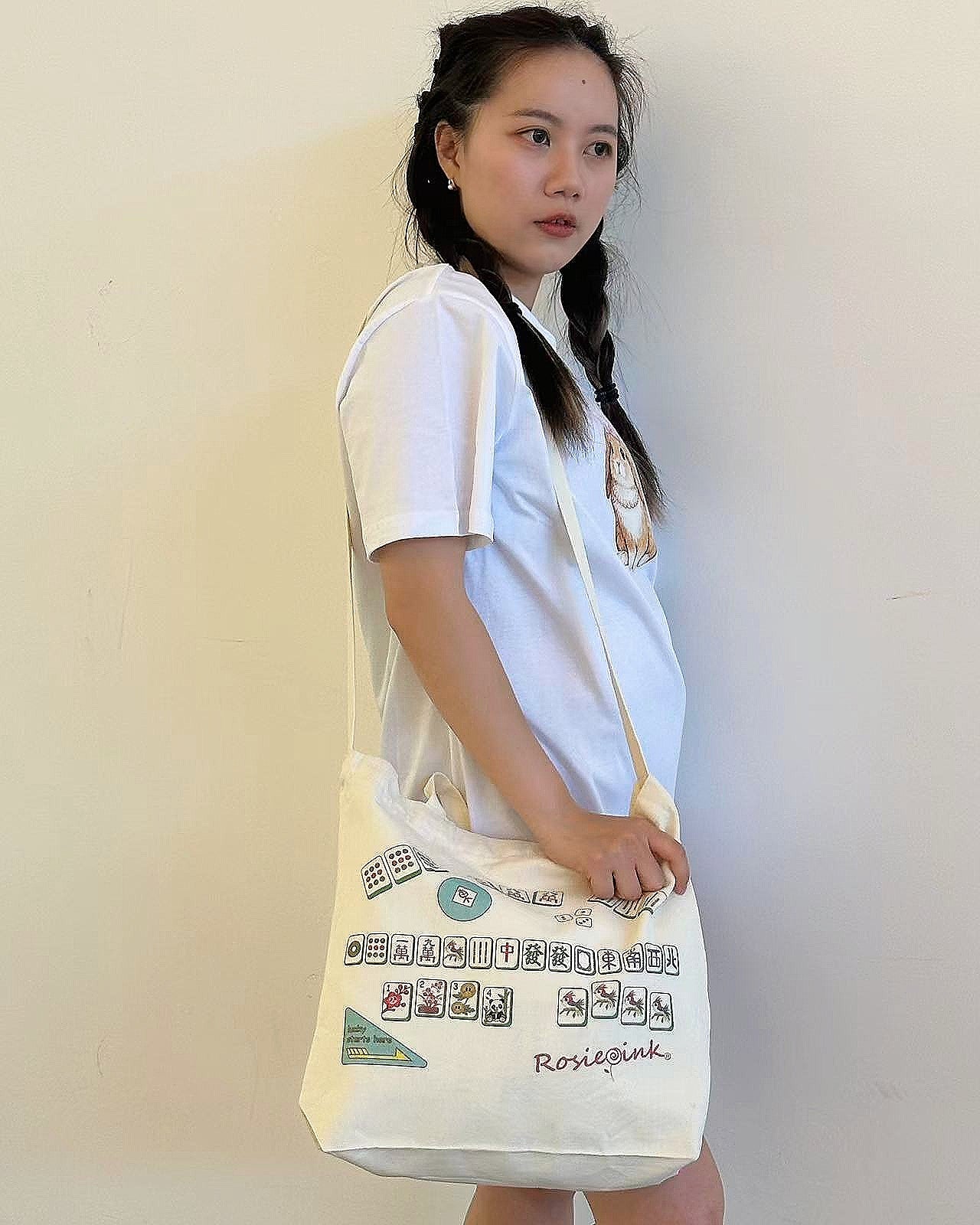 Mahjong Cotton Canvas Tote