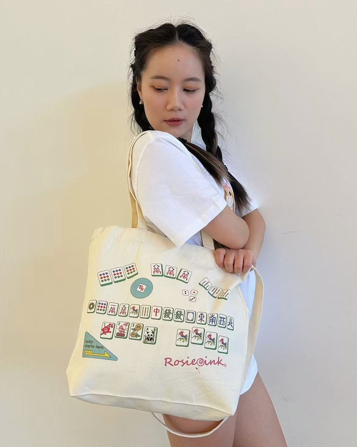 Mahjong Cotton Canvas Tote