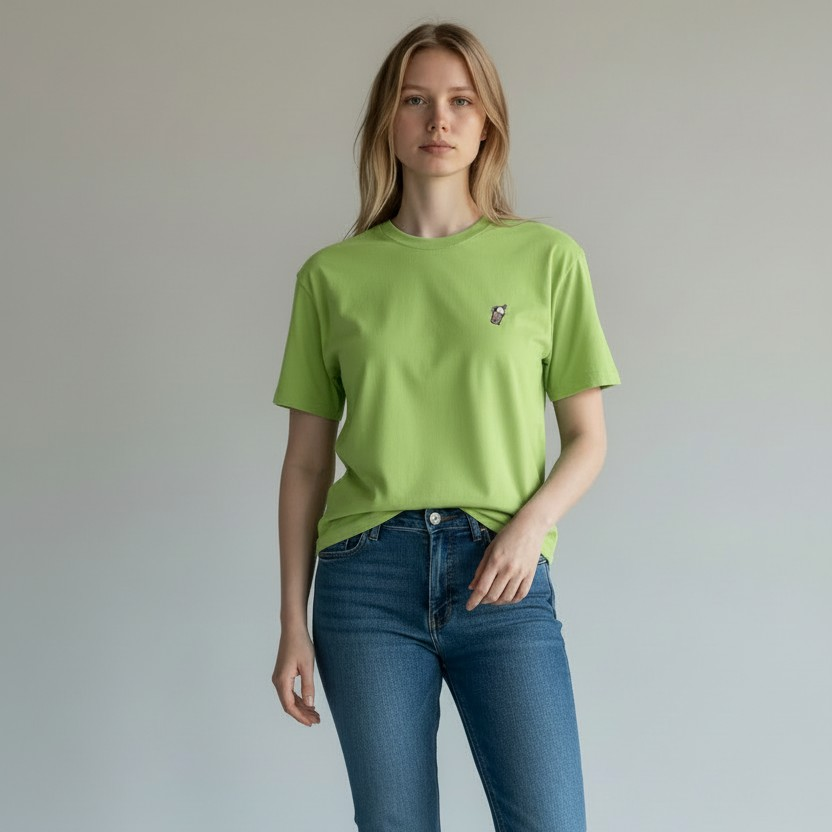 Bubble Tea Embroidered Unisex T-Shirt – 100% Cotton 珍珠奶茶刺繡中性T恤