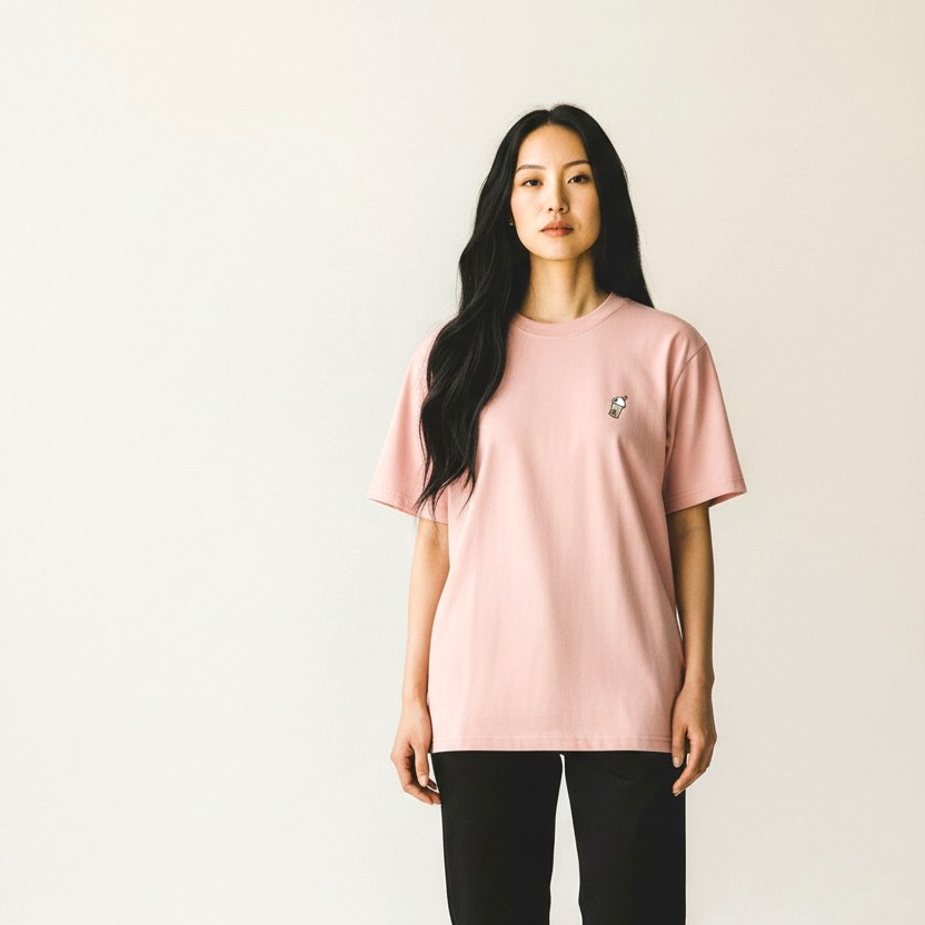 Bubble Tea Embroidered Unisex T-Shirt – 100% Cotton 珍珠奶茶刺繡中性T恤