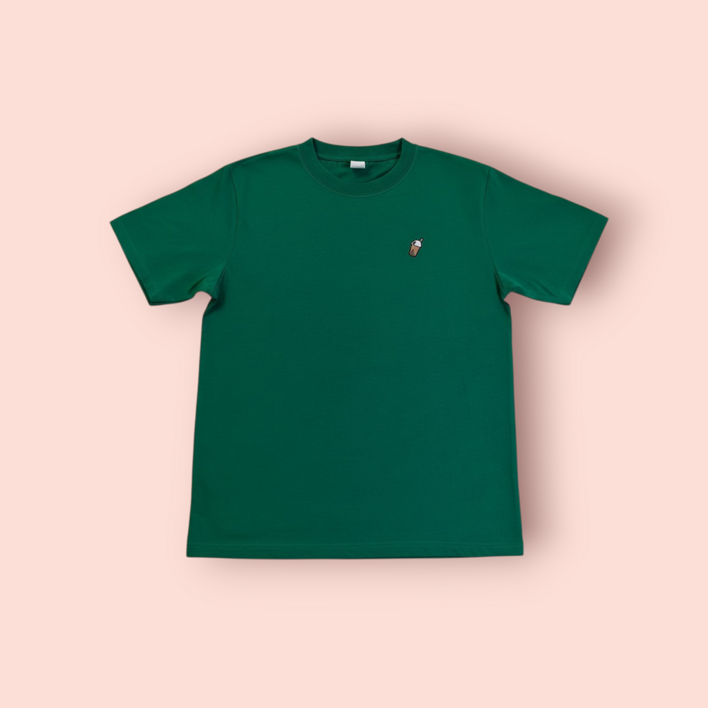 Bubble Tea Embroidered Unisex T-Shirt – 100% Cotton 珍珠奶茶刺繡中性T恤