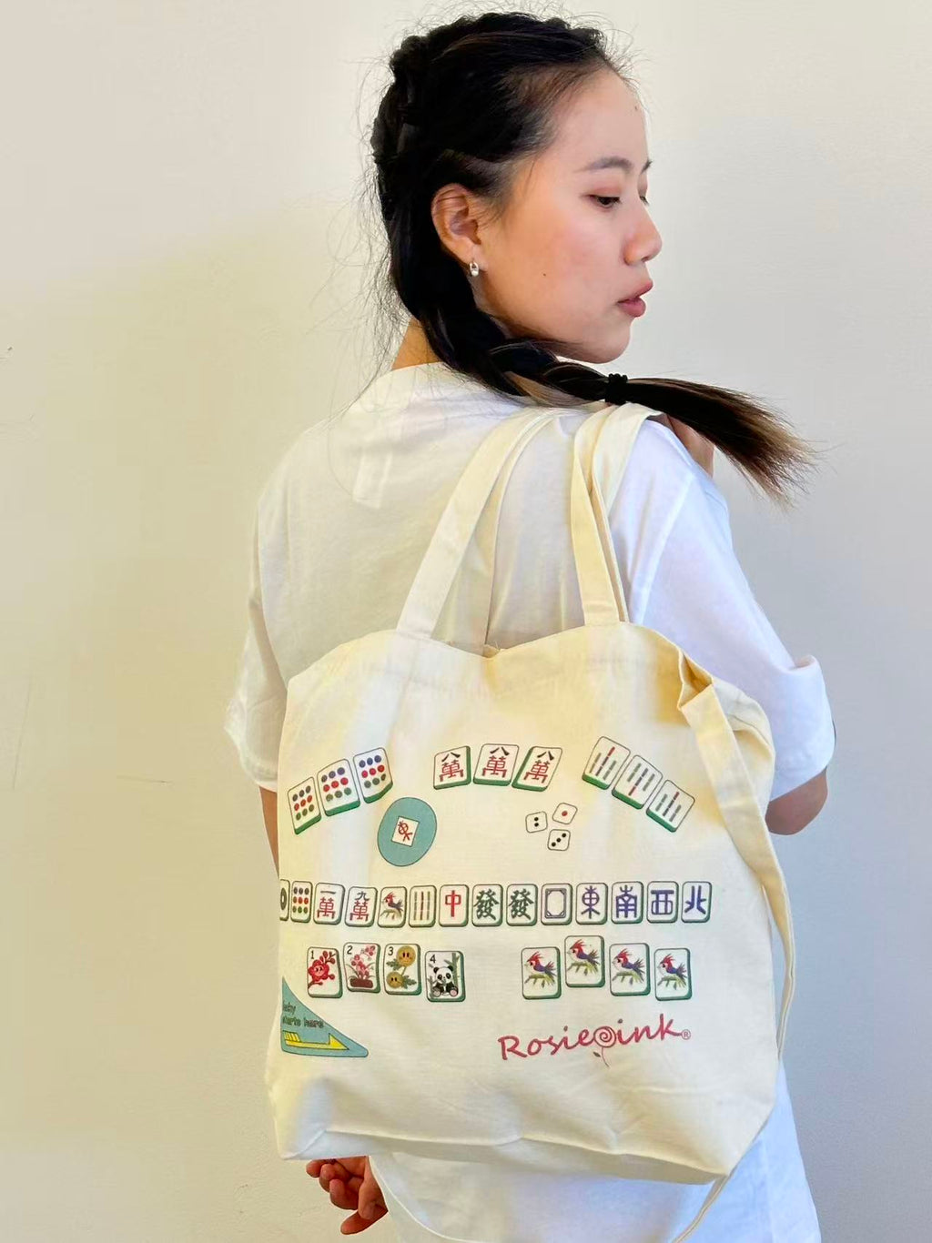 Mahjong Cotton Canvas Tote