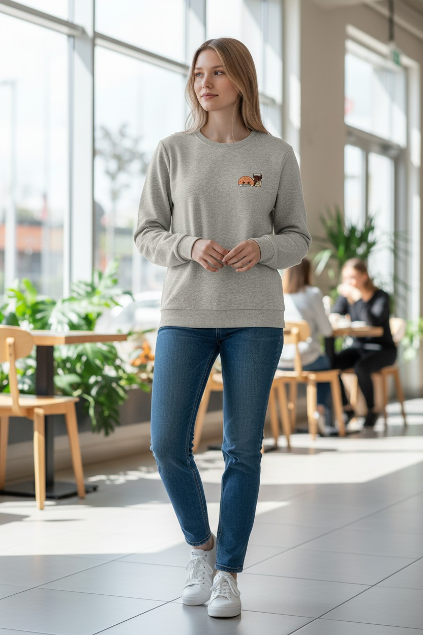 Pineapple Bun & Ice Lemon Tea Embroidered Sweatshirt – 100% Cotton 菠蘿包・凍檸茶刺繡衛衣