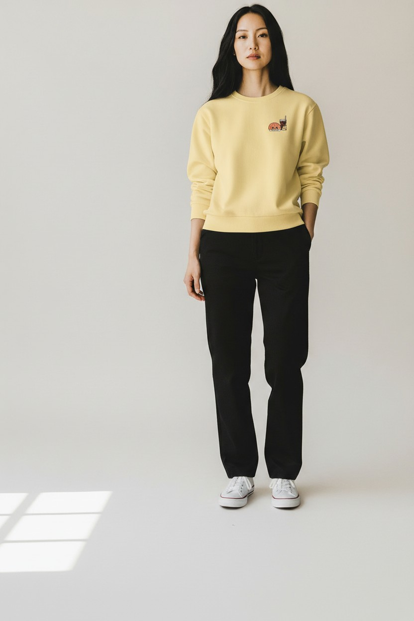 Pineapple Bun & Ice Lemon Tea Embroidered Sweatshirt – 100% Cotton 菠蘿包・凍檸茶刺繡衛衣