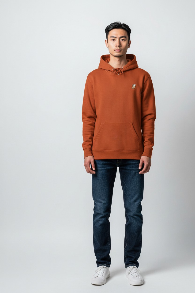 Bubble Tea Unisex Embroidered Fleece Hoodie – Anti-Pill, Fade-Resistant 珍珠奶茶刺繡抓毛連帽衫 "PRE-ORDER"