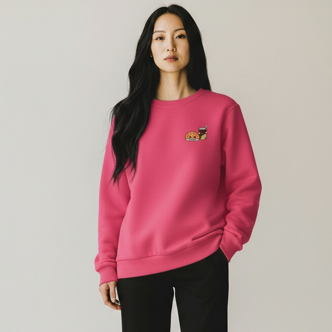 Pineapple Bun & Ice Lemon Tea Embroidered Sweatshirt – 100% Cotton 菠蘿包・凍檸茶刺繡衛衣