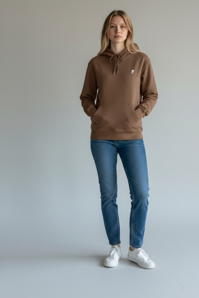 Bubble Tea Unisex Embroidered Fleece Hoodie – Anti-Pill, Fade-Resistant 珍珠奶茶刺繡抓毛連帽衫 "PRE-ORDER"