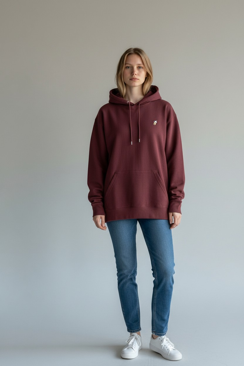 Bubble Tea Unisex Embroidered Fleece Hoodie – Anti-Pill, Fade-Resistant 珍珠奶茶刺繡抓毛連帽衫 "PRE-ORDER"