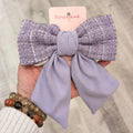 Lavender Tweed Bow Hair Clip
