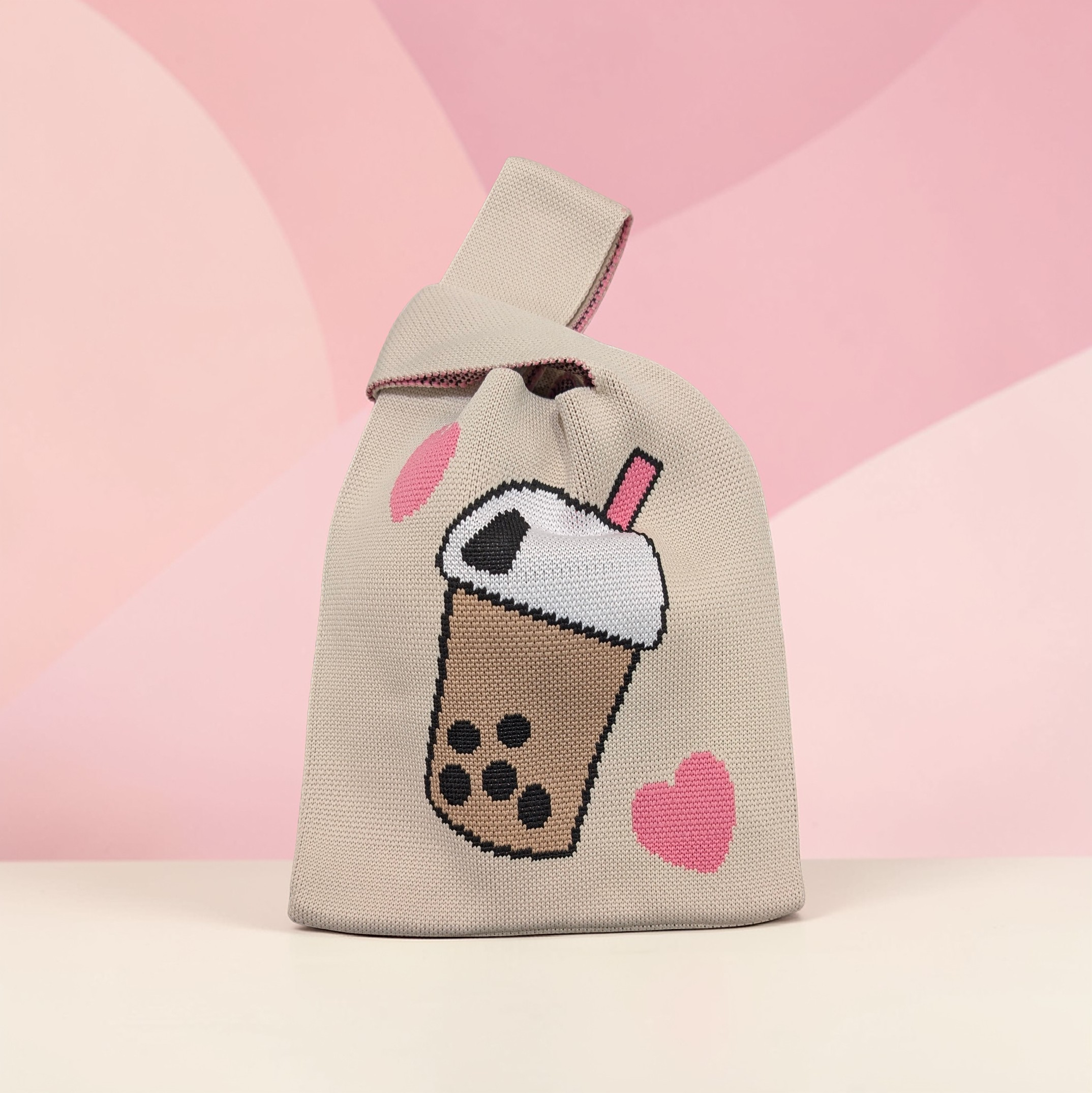 Rosiepink Bubble Tea Knit Bag 🧋
